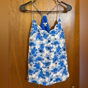 J. Crew Blue Floral Camisole Top